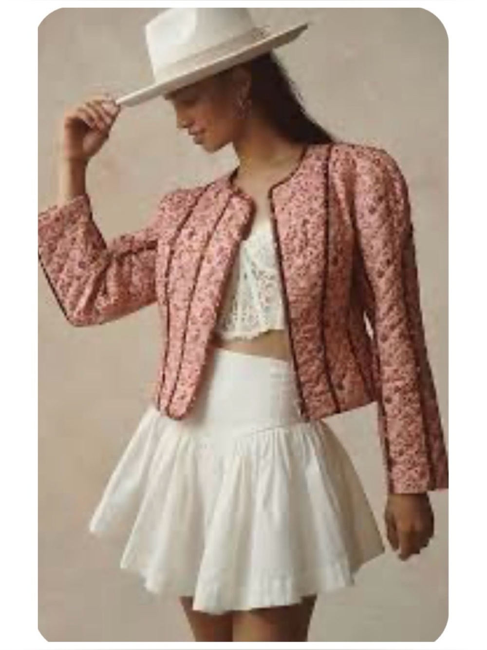 NWT Anthropologie Avec Les Filles Quilted Jacket in Pink  Size Small